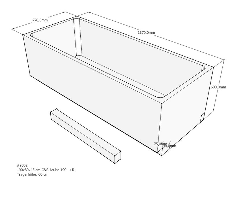 PS Baddrager, Aruba  190x80x57,5