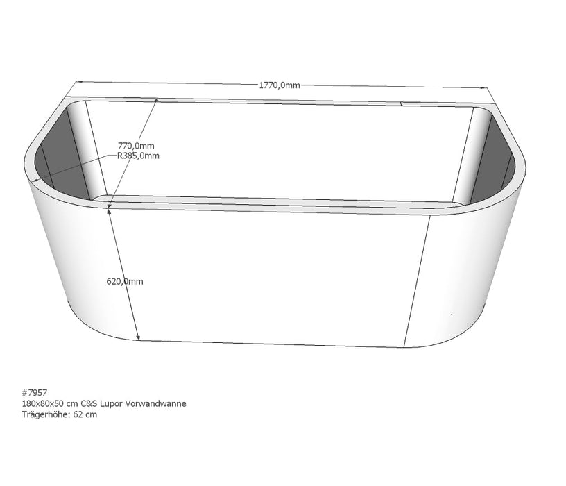 PS Baddrager, Principe Basic  180x80x62