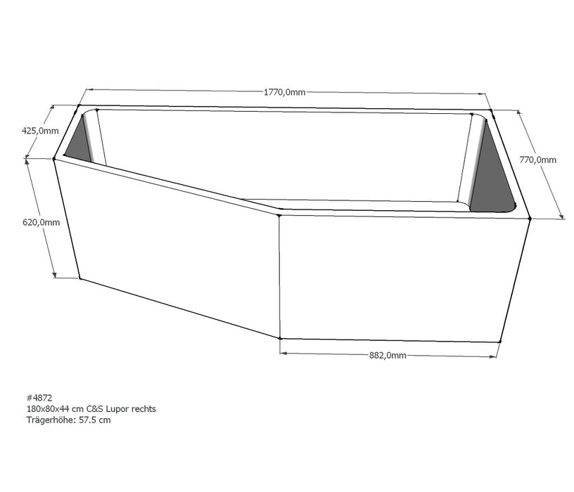 PS Baddrager, Society Compact Rechts  180x80x57,5
