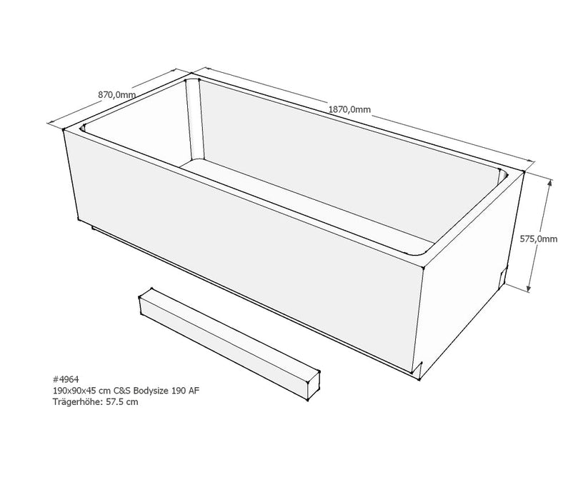 PS Baddrager, Bodysize  190x90x57,5