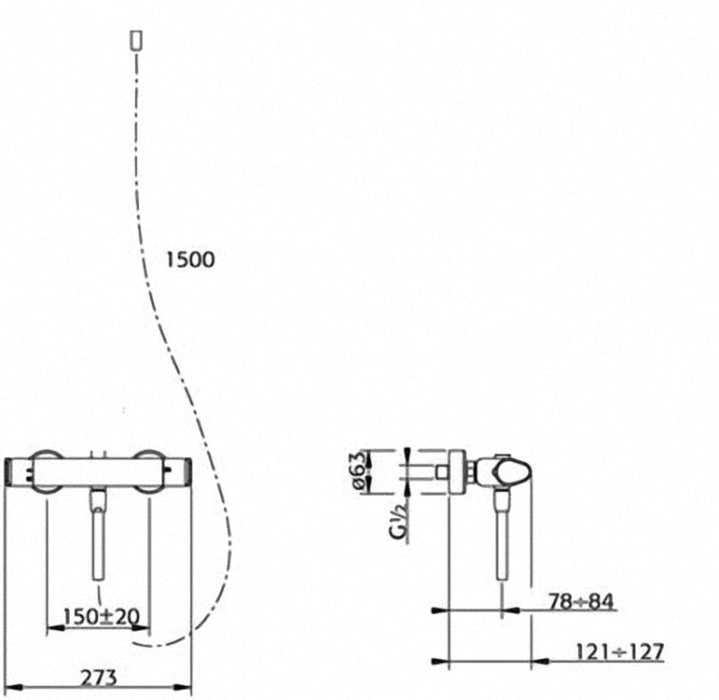 Cinca - basis voor douche opbouwset chroom