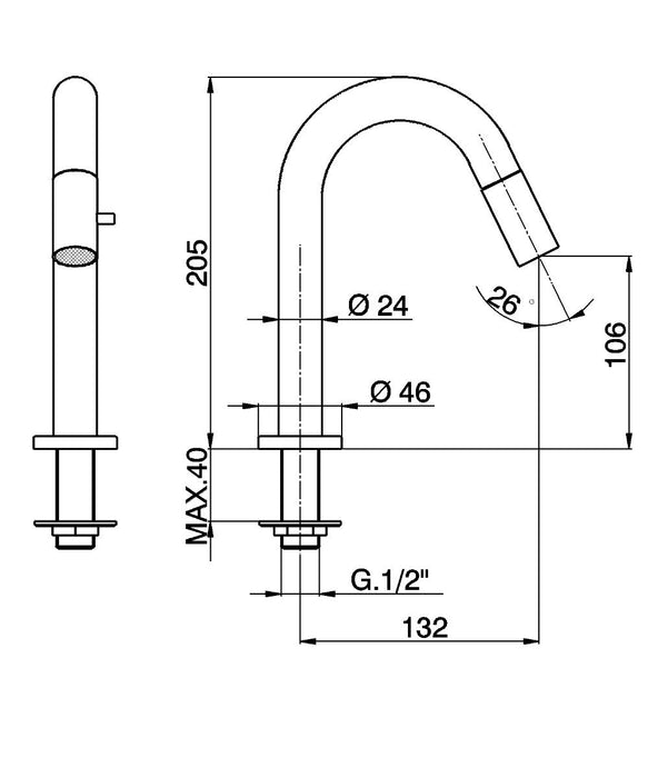 Duero Plus - fonteinkraan inox