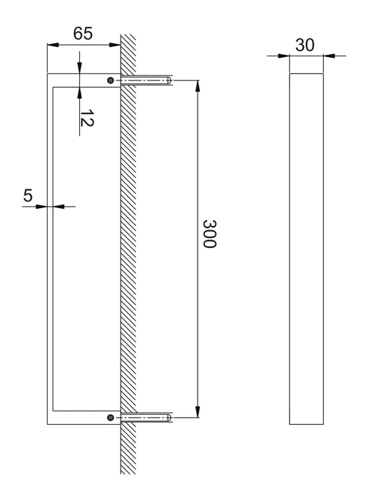 Duero  Handdoek beugel 45 cm zwart mat