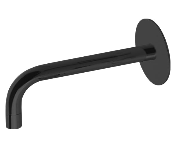 Duero - dikkere uitloop Ø26 mm/L 250 mm zwart mat met extra onderdeel voor bevestiging uitloop