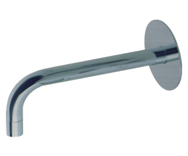 Duero - dikkere uitloop Ø26 mm/L 250 mm inox met extra onderdeel voor bevestiging uitloop