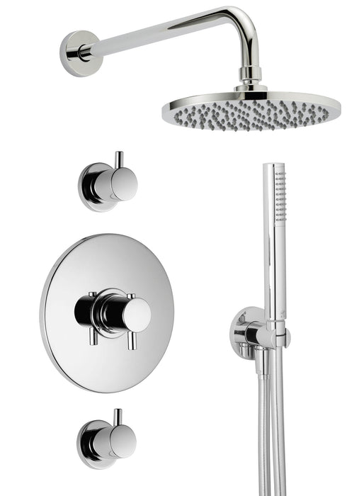 Duero - douche inbouwset (thermostatisch), met 2 stopkranen, goud geborsteld