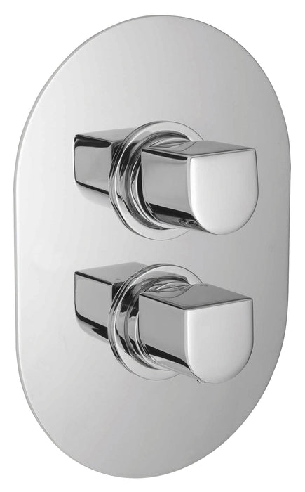 Ebro - inbouwthermostaat thermostatisch, 2 uitgangen chroom