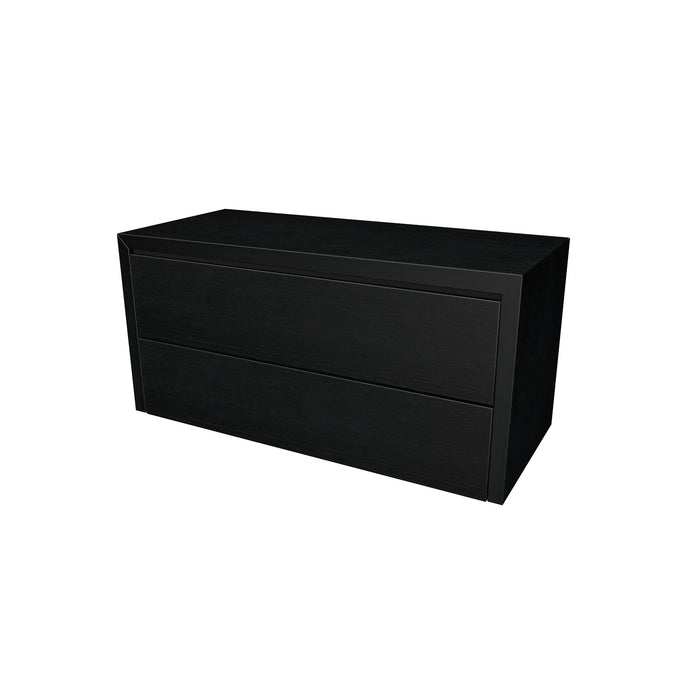 Beach Onderkast 2 lades boven incl topblad en stolwanden  104x50x45 Deep Black glad