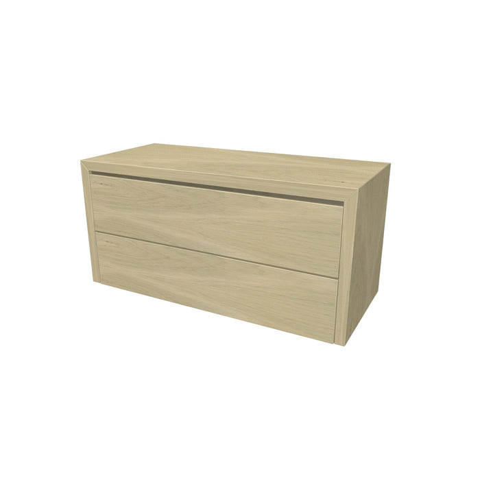 Beach Onderkast 2 lades boven incl topblad en stolwanden  104x50x45 White oak glad