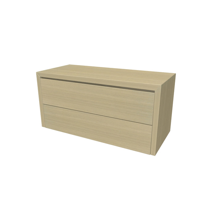 Beach Onderkast 2 lades boven incl topblad en stolwanden  104x50x45 White oak geborsteld