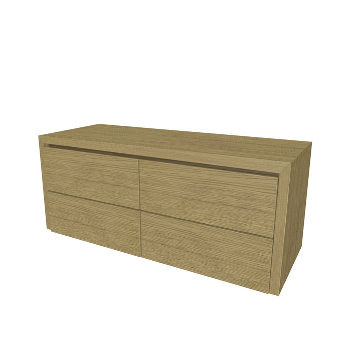Beach Onderkast 4 lades 120 incl topblad en stolwanden  120x50x45 Corn Oak geborsteld