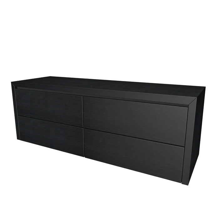 Beach Onderkast 4 lades 140 incl topblad en stolwanden  140x50x45 Deep Black geborsteld