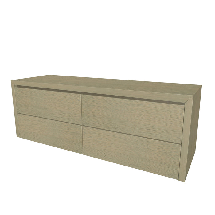Beach Onderkast 4 lades 140 incl topblad en stolwanden  140x50x45 Eagle light geborsteld