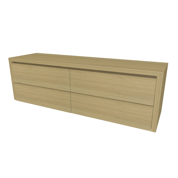 Beach Onderkast 4 lades 160 incl topblad en stolwanden  160x50x45 Natural Oak geborsteld