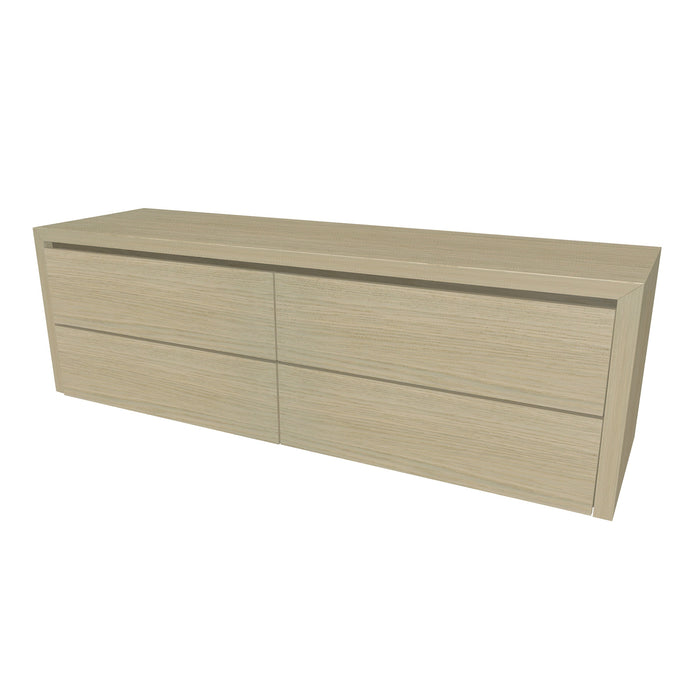 Beach Onderkast 4 lades 160 incl topblad en stolwanden  160x50x45 Misty White geborsteld
