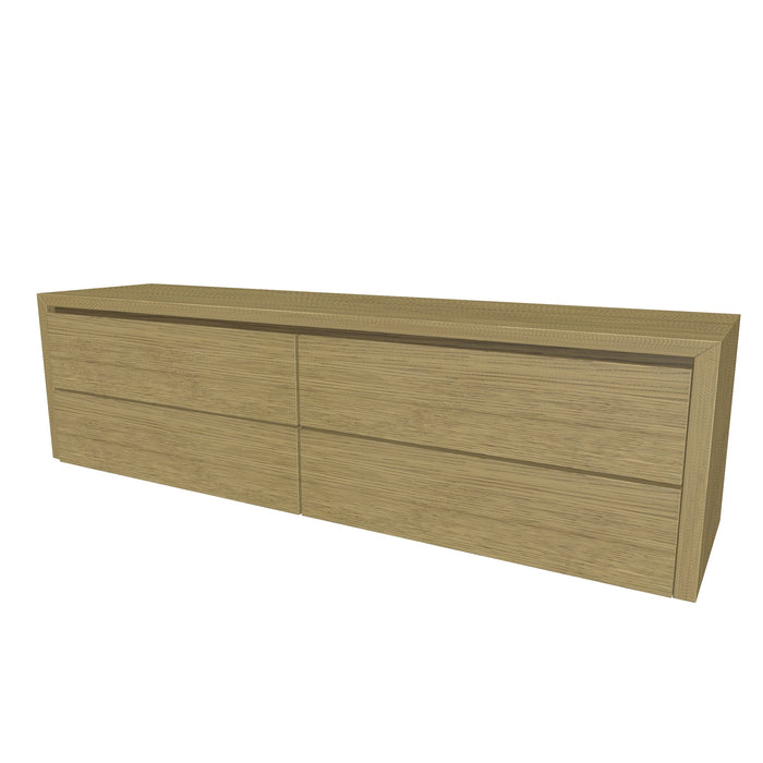 Beach Onderkast 4 lades 180 incl topblad en stolwanden  180x50x45 Corn Oak geborsteld