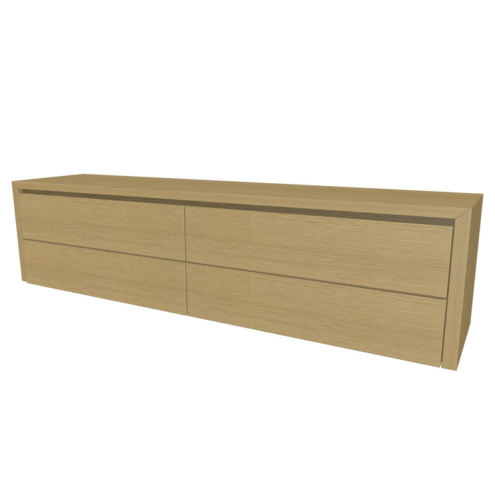 Beach Onderkast 4 lades 200 incl topblad en stolwanden  200x50x45 Blank Oak glad