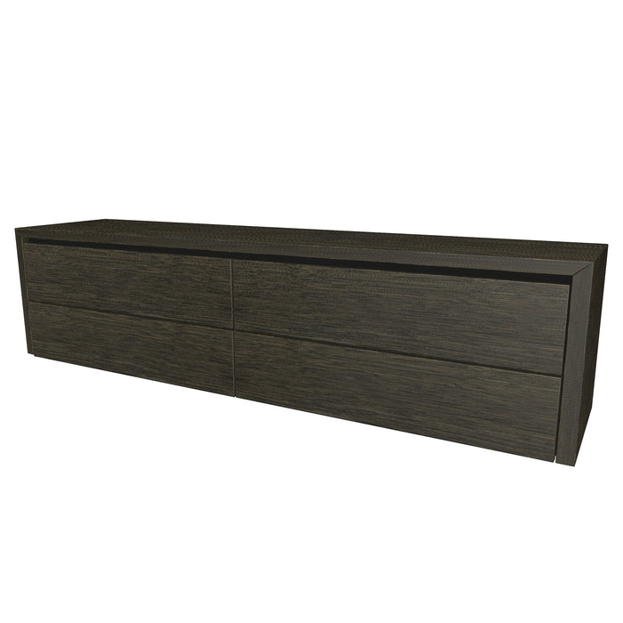 Beach Onderkast 4 lades 200 incl topblad en stolwanden  200x50x45 Vulcan Brown geborsteld