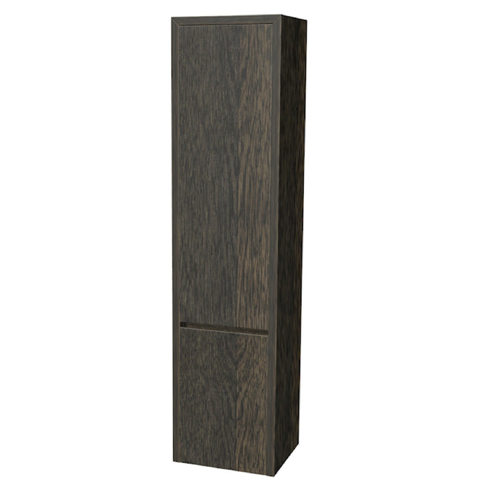 One Hoge kast rechts, met stolwanden en topblad 165x40x35 Vulcan Brown glad