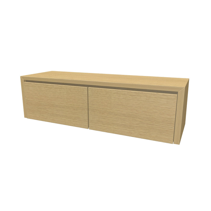 Beach Onderkast 2 lades 140 incl topblad en stolwanden 140x40x45 Blank Oak glad