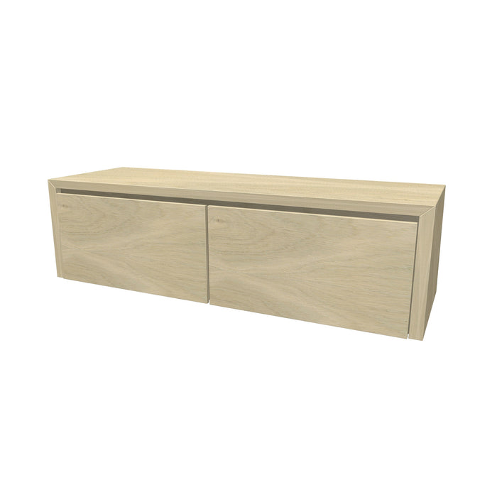 Beach Onderkast 2 lades 140 incl topblad en stolwanden 140x40x45 White oak glad