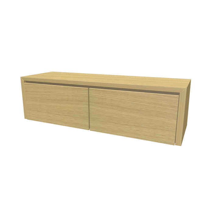 Beach Onderkast 2 lades 140 incl topblad en stolwanden +Binnenlades 140x40x45 Blank Oak geborsteld