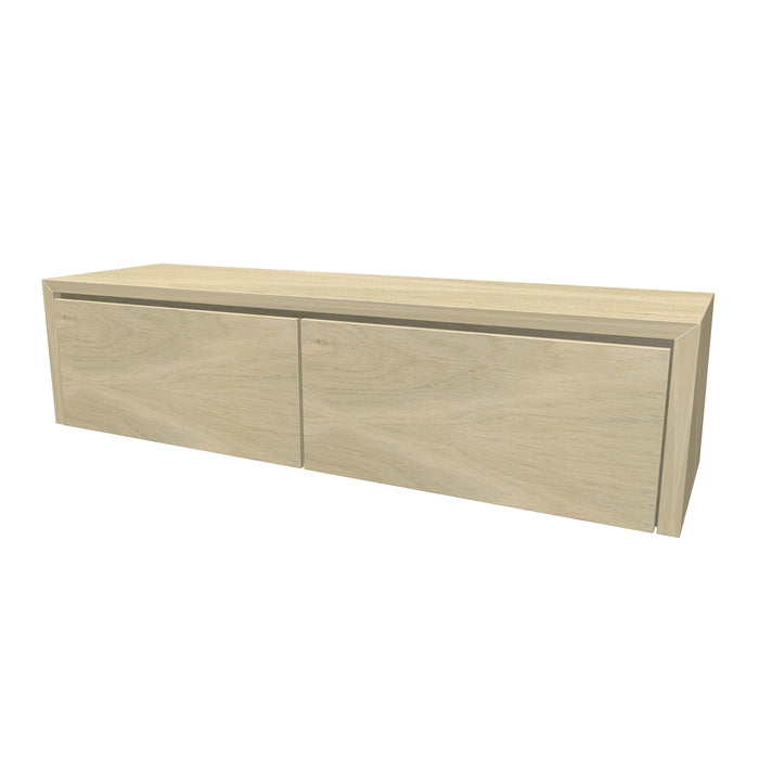 Beach Onderkast 2 lades 160 incl topblad en stolwanden 160x40x45 White oak glad