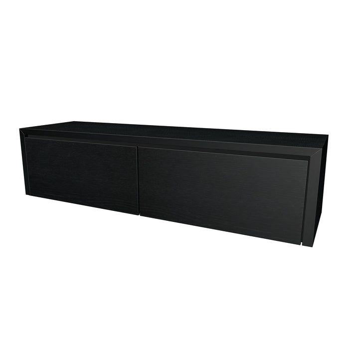 Beach Onderkast 2 lades 160 incl topblad en stolwanden +Binnenlades 160x40 Deep Black geborsteld