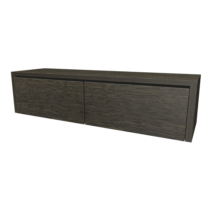 Beach Onderkast 2 lades 160 incl topblad en stolwanden +Binnenlades 160x40 Vulcan Brown geborsteld