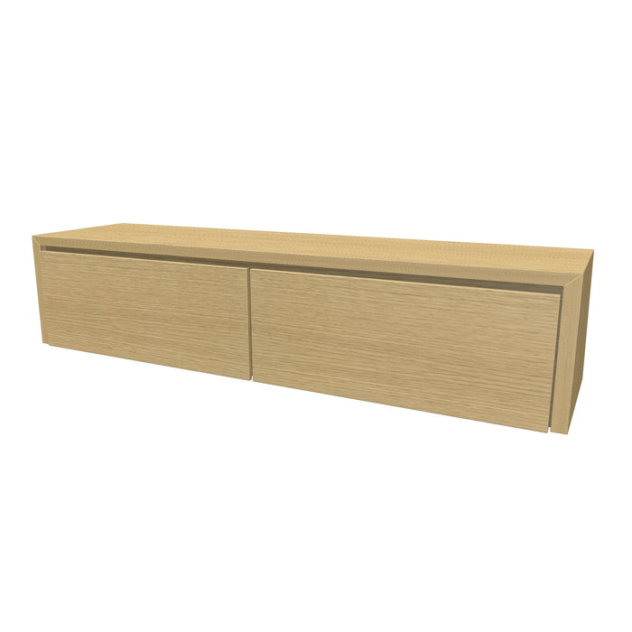 Beach Onderkast 2 lades 180 incl topblad en stolwanden 180x40x45 Blank Oak glad