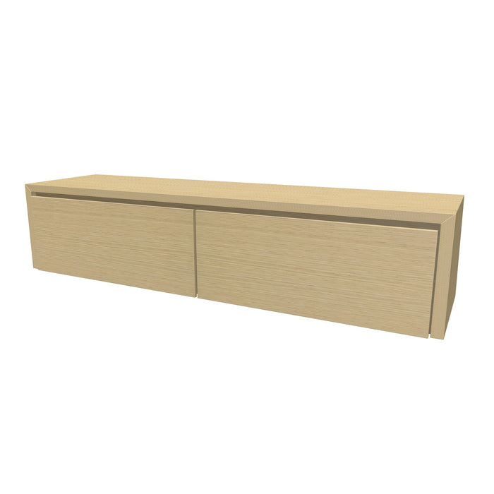 Beach Onderkast 2 lades 180 incl topblad en stolwanden 180x40x45 Natural Oak glad