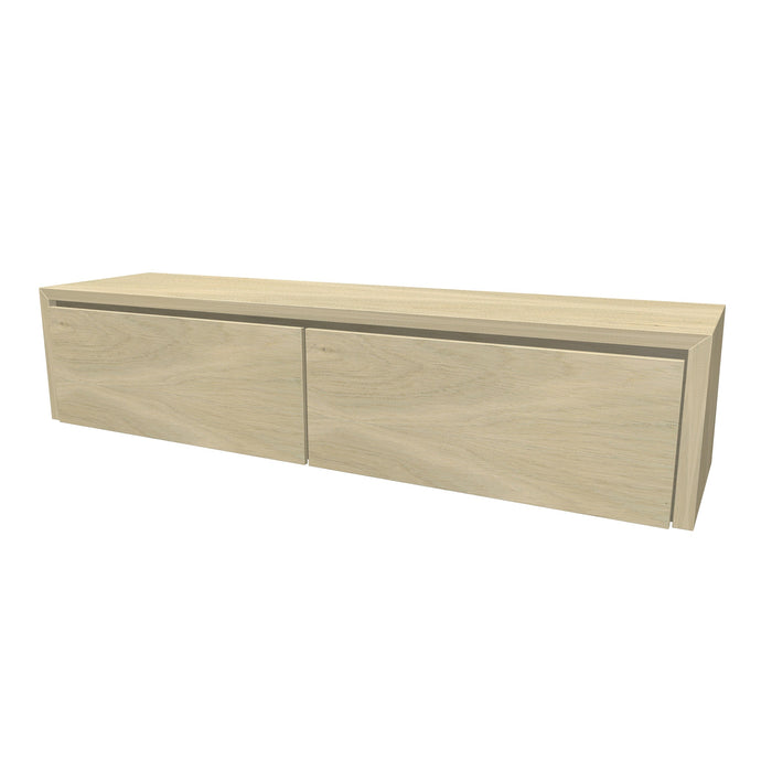 Beach Onderkast 2 lades 180 incl topblad en stolwanden 180x40x45 White oak glad