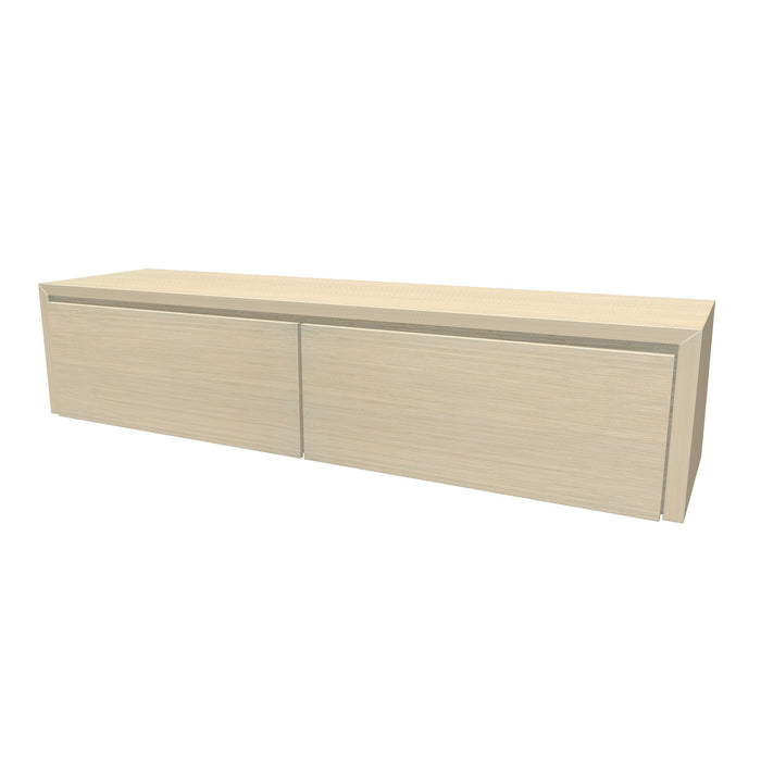 Beach Onderkast 2 lades 180 incl topblad en stolwanden +Binnenlades 180x40 Misty White glad