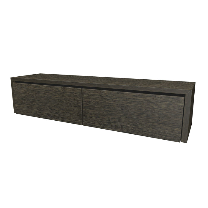 Beach Onderkast 2 lades 180 incl topblad en stolwanden +Binnenlades 180x40 Vulcan Brown geborsteld