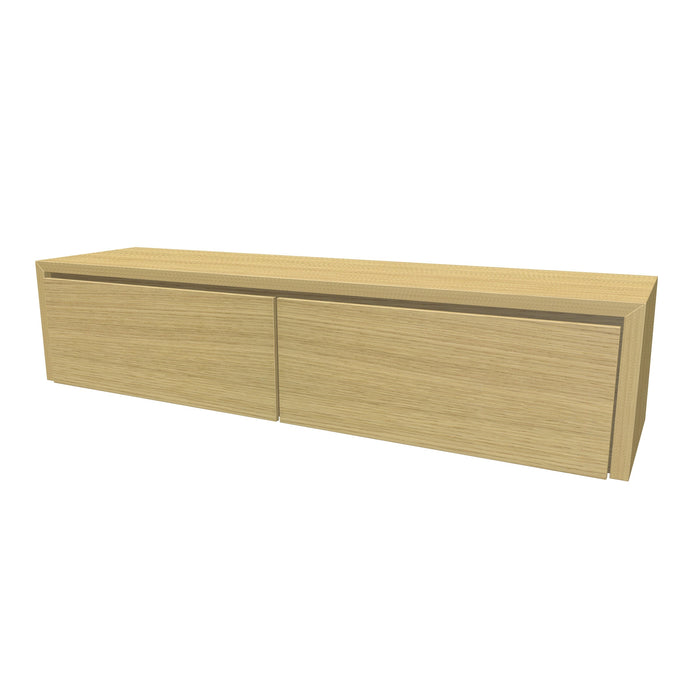 Beach Onderkast 2 lades 180 incl topblad en stolwanden +Binnenlades 180x40 Blank Oak geborsteld