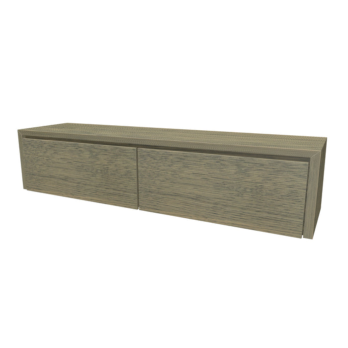 Beach Onderkast 2 lades 180 incl topblad en stolwanden +Binnenlades 180x40 Clay Oak geborsteld