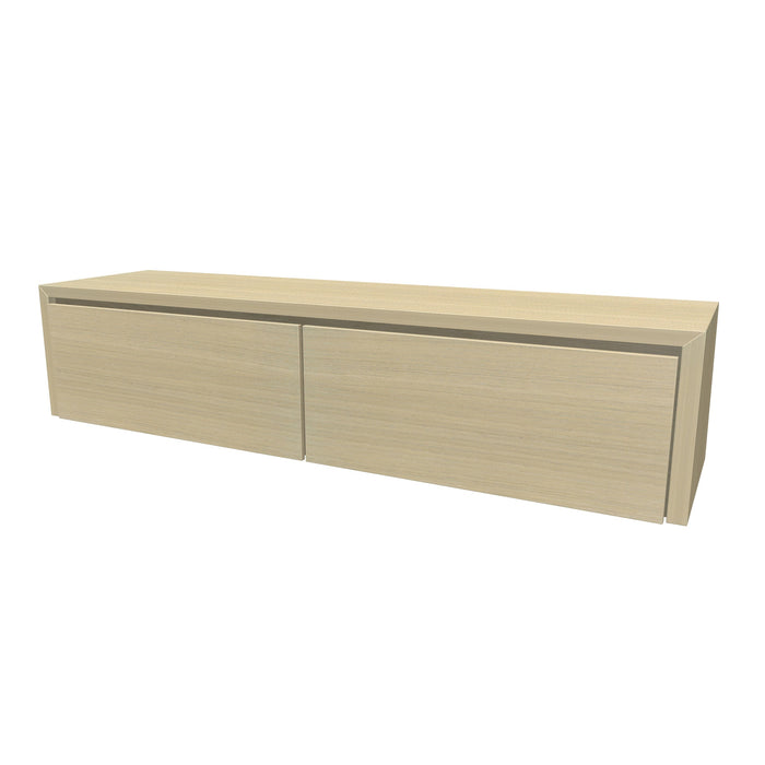 Beach Onderkast 2 lades 180 incl topblad en stolwanden +Binnenlades 180x40 White oak geborsteld