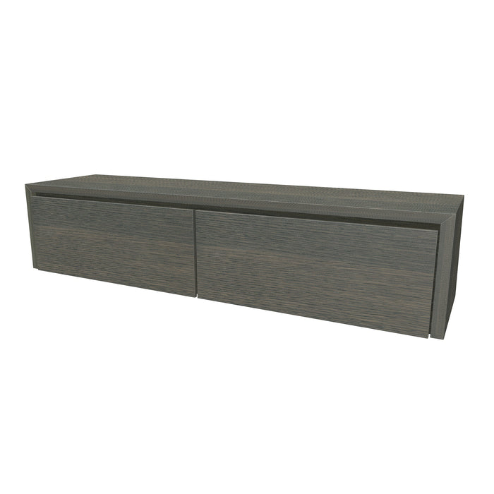 Beach Onderkast 2 lades 180 incl topblad en stolwanden +Binnenlades 180x40 Leem Oak Geborsteld