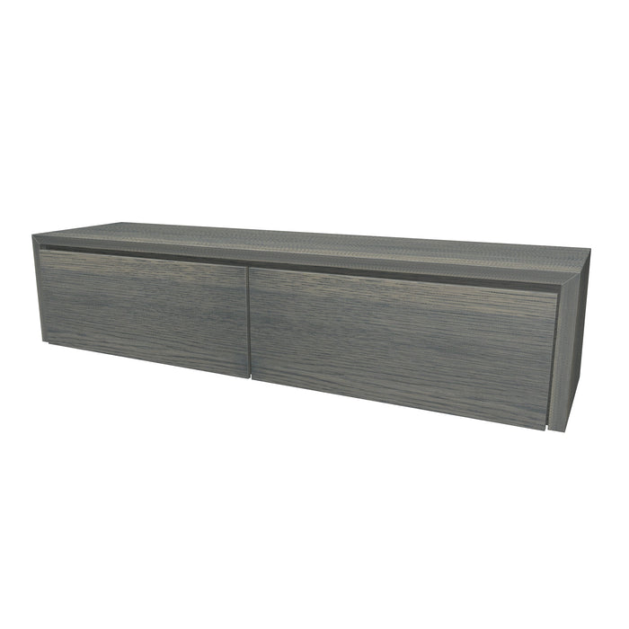 Beach Onderkast 2 lades 180 incl topblad en stolwanden +Binnenlades 180x40 Stone Grey geborsteld