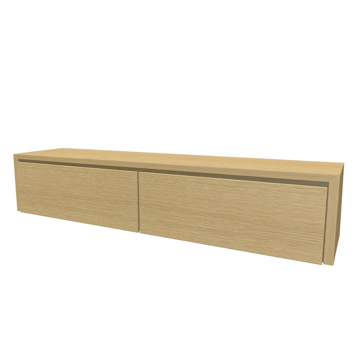 Beach Onderkast 2 lades 200 incl topblad en stolwanden +Binnenlades 200x40 Blank Oak glad