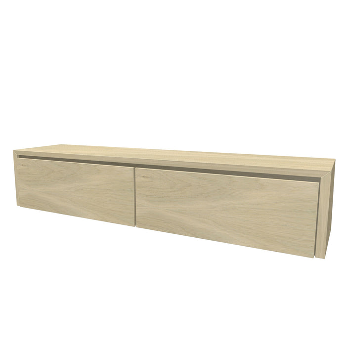 Beach Onderkast 2 lades 200 incl topblad en stolwanden 200x40x45 White oak glad