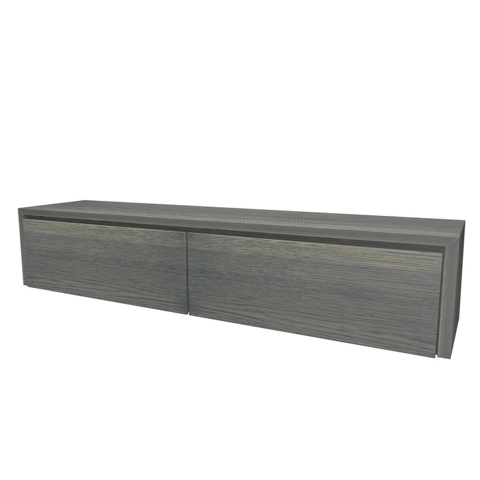 Beach Onderkast 2 lades 200 incl topblad en stolwanden +Binnenlades 200x40 Stone Grey geborsteld