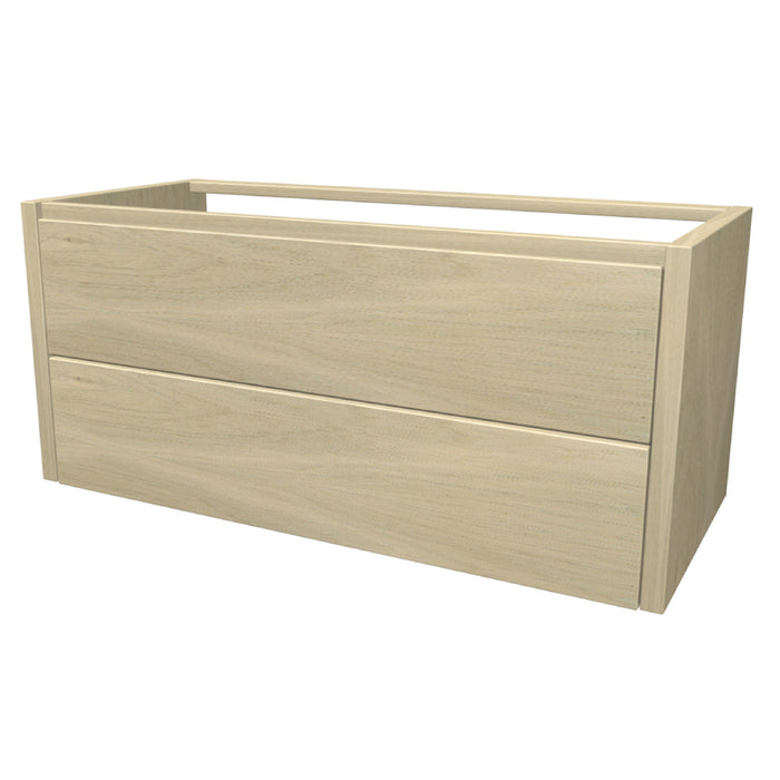 One Onderkast met 2 lades boven elkaar 104 incl. stolwanden zonder topblad White oak glad