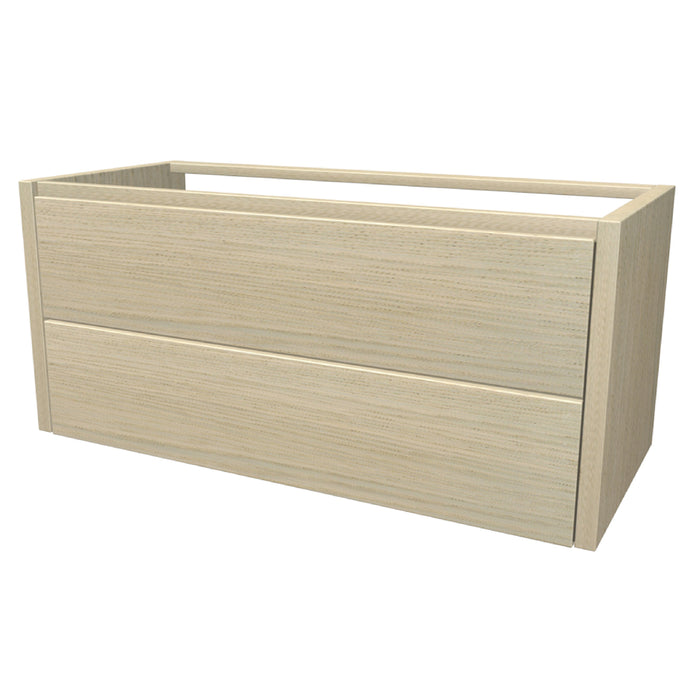 One Onderkast met 2 lades boven elkaar 104 incl. stolwanden zonder topblad Misty White geborsteld