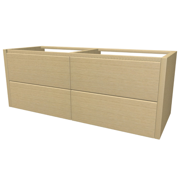 One Onderkast met 4 lades 120 incl. stolwanden zonder topblad Natural Oak glad