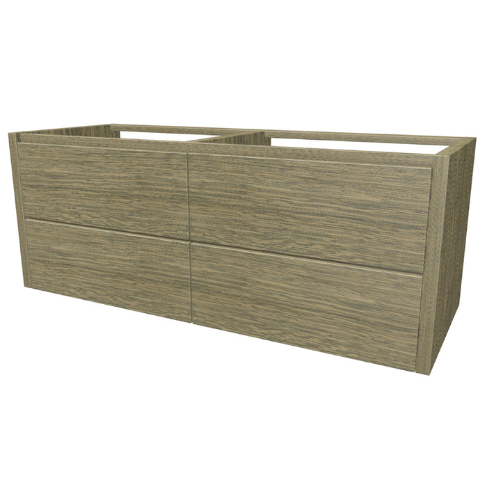 One Onderkast met 4 lades 120 incl. stolwanden zonder topblad Clay Oak glad