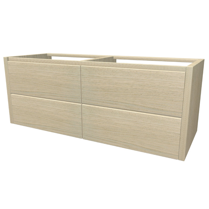 One Onderkast met 4 lades 120 incl. stolwanden zonder topblad Misty White geborsteld