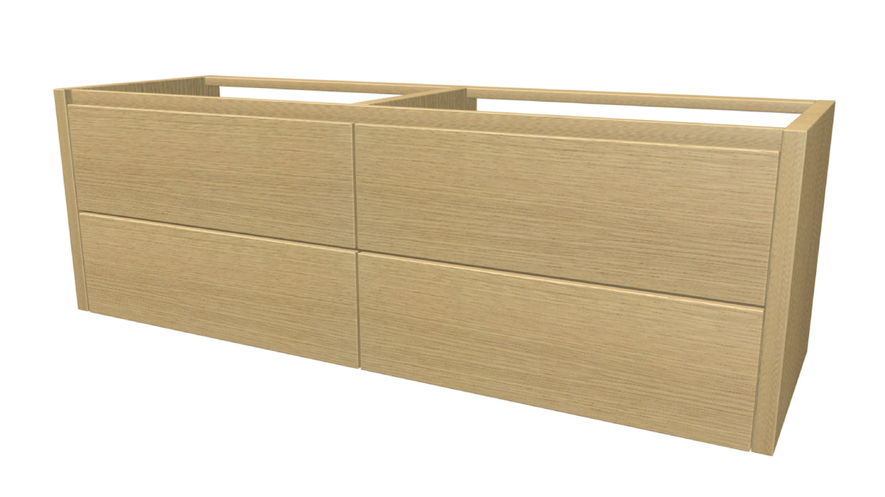 One Onderkast met 4 lades 140 incl. stolwanden zonder topblad Blank Oak glad