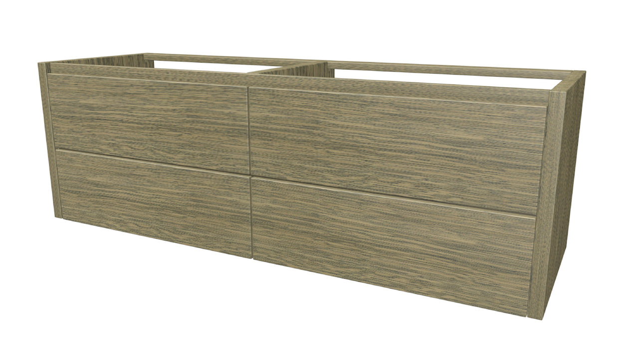 One Onderkast met 4 lades 140 incl. stolwanden zonder topblad Clay Oak glad