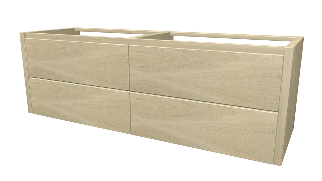 One Onderkast met 4 lades 140 incl. stolwanden zonder topblad White oak glad